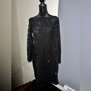 On or Off Shoulder Mesh MIDI Dress